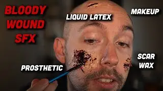 Gory Wound Makeup FX Beginner Tutorial (Liquid Latex, Scar Wax, and Prosthetics)