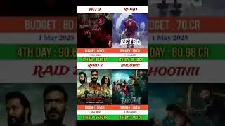 Hit 3 vs retro vs raid 2 vs the bhootnii | Box office collection comprison | #hit3​ #nani​ #retro​