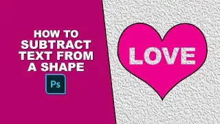 how to subtract text from a shape in photoshop