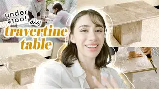 DIY COFFEE TABLE - Travertine coffee table under $100!