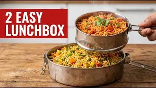 2 Easy Lunchbox Rice Recipes | Tomato Bath & Veg Rice | Office Tiffin Ideas