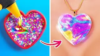 Keajaiban DIY 🌟 Perhiasan Cantik dari Resin Epoksi & Kiat Silikon! Kerajinan Keren oleh 123GO! Like