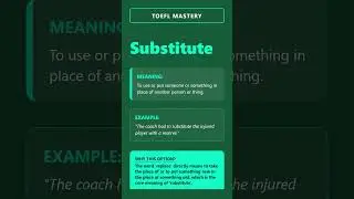 ACADEMIC Vocabs - Short 3Words in 15 Secs (English Practice) (Characterization, Valid, Substitute)