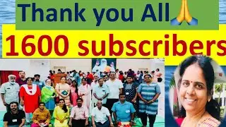 Thanking video for 1600 Subscribers/wonderful Feedback of an Aliyar student 👍/Big satisfaction 🙏