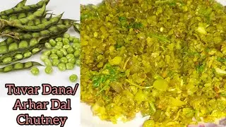 Tuvar ke Dane ki Chutney/तुअर दाना अरहर दाना चटनी रेसिपी Simple and Easy Green Pegion Peas Recipe
