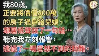 【我80歲】準備把800萬房子過戶給兒媳，突然鄰居在我耳邊低聲說了一句話…… 聽完後我立刻衝去報警， 結果竟逃過了一場意想不到的劫難。