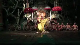 Legong dancers in Bali Monkey Chanting