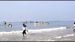 Udupi: Gangadhar Kadekar creates new record by swimming 1.4 km in sea with legs chained