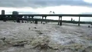 Potterfield Bridge in Richmond Virginia During James River Flooding