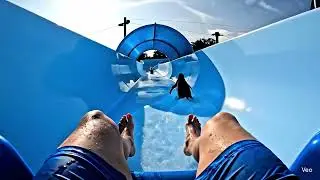 POV: Giant Frozen Water Slide with Penguins 🐧❄️ Cinematic Ride