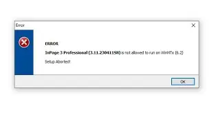 inpage 3 professional error windows 10