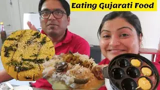Eating GUJARATI Food for a Day Challenge~Homemade Dhokla, Khadi Chawal~NRI Mommy Vlogger in America