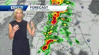 Strong to severe storms are expected this afternoon across central Alabama