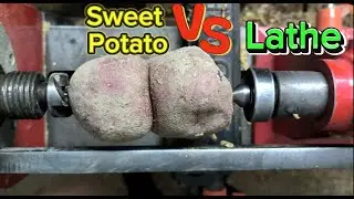 Use a lathe to carve fruit