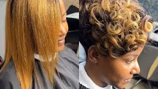 Haircut & extensions weave#naturalha #hairstyle #naturalhairtutorial #naturalhairlovers #haircut 🔥
