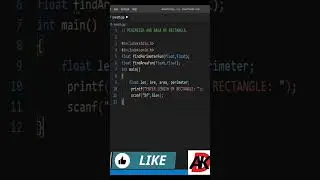 Area And Perimeter Of Rectangle Using function .||Coding In C.