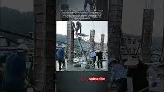 Column Concreting Process Using Lifting Mechanism #shorts