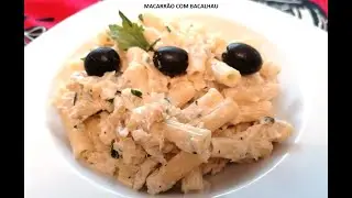 Macarrão com bacalhau (refeição rápida) / Pasta with cod (quick meal)