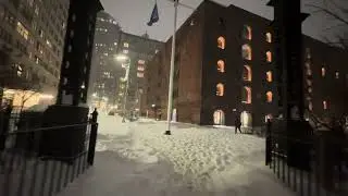 Take an ambient walk in Brooklyn Park the snow 