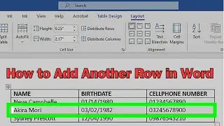 How to Add Another Row in Microsoft Word - how to add table (rows) in microsoft word