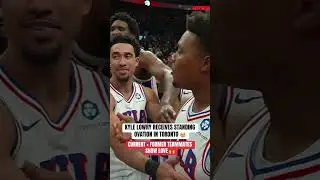 Kyle Lowry is serenaded by the Raptors crowd and embraces players from both teams ❤️