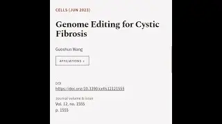 Genome Editing for Cystic Fibrosis | RTCL.TV