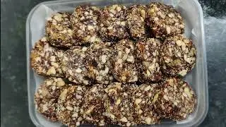 Sugar-Free Khajoor Dry Fruit Roll | Healthy Dates & Nuts Barfi Recipe