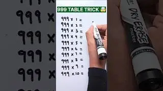 Table of 999 trick #multiply #shortsfeed #maths #viralshort #foryou