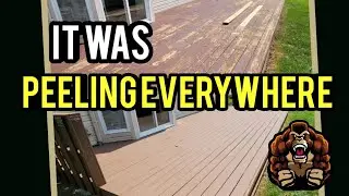 Independence KY deck painters use ultra thick Kong Armor &trade;️ to Lockdown peeling deck paint 🦍