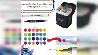 Review: Livro Colorir Stitch E Canetinhas Touch 24 Cores Ponta Dupla
