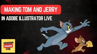 Drawing Tom and Jerry Live in Adobe Illustrator | Cute Cartoon Art | Live Digital Drawing