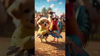 Chicken vs Puppy Dance Showdown 🐓🐶 &ndash; Funniest Moves Caught On Camera #dance #pets #funny