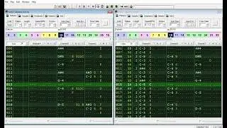 Caliostro by KUVO / Double YM, 6 channel song. Tracker window capture.