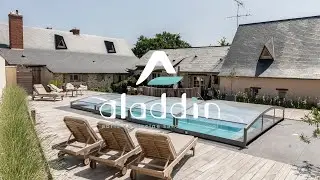 Aladdin, sp&eacute;cialiste des abris de piscine sans rail au sol !