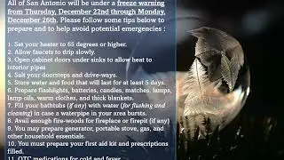 FREEZE WARNING! EXTREME WEATHER Guidelines and Tips
