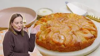 Melt In Your Mouth PEACH & BOURBON SKILLET CAKE | Upside Down Cake