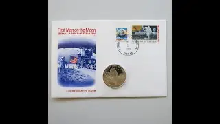 1989 Moonlanding 20th Anniversary $5 Dollars Coin Cover - USA First Day Cover