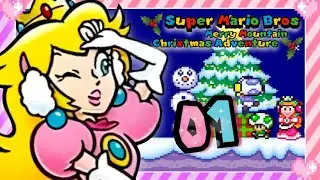 ❄️💗 Super Mario Bros. Merry Mountain Christmas Adventure (World 1) Peach Gameplay 💗❄️