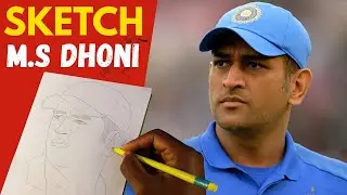 MS Dhoni Sketch | Pencil Drawing of The Captain Cool | Step by Step Art
