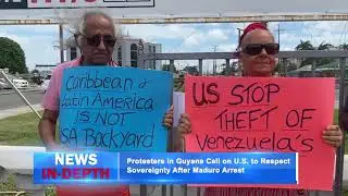 Протестующие в Гайане призывают США уважать суверенитет после ареста Мадуро.