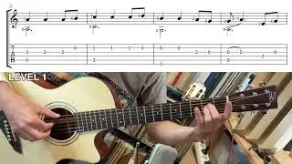 Pirates of the Caribbean (Guitar tutorial in 2 LEVELS with TAB)