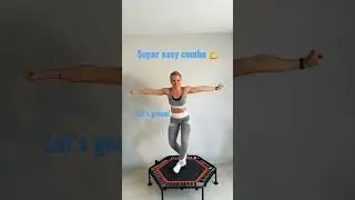 Rebounder workout easy exercise combo/ learn how to bounce with me 🔥 #short