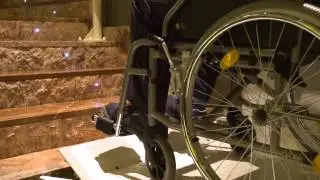 Inclined wheelchair lift HIRO 320 in the Casino Gran Madrid, Spain