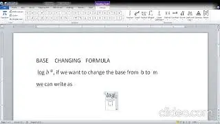 BASE CHANGING FORMULA IN LOGARITHM chapter 19