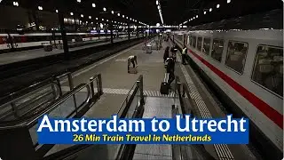 Train travel from Amsterdam to Utrecht Netherlands | Scenic Train Journey 🚆 4K HDR