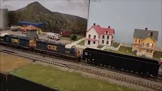 Ho Scale Amtrak and CSX trains and House Fire scene at Shriners Model Train Show
