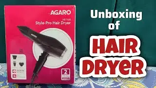 Agaro 2000 Watts Professional Hair Dryer HD-1120 with Concentrator, Diffuser & Comb | Unboxing 