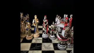 Troy, Trojan War, Hand Painted Chess Set,Historical Army Battles,Famous Characters,Wooden Board Gift