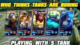 😱THEY CHALLENGED ME PLAY WITH FIVE TANK.... it's gonna be wrong 😈🔥#mobalegends5v5 #mobilelegends 