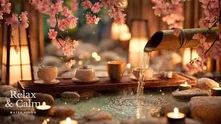 Soft Piano + Water Sound, for Falling Asleep Fast 🎹 Calm Night Background
